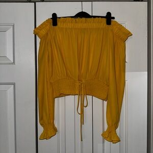 Blashe Yellow Mustard Off-Shoulder Blouse